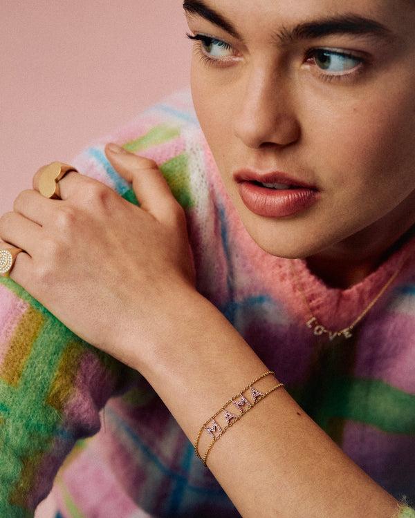 Roxanne First Pink Sapphire 'Mama' Say Something Bracelet