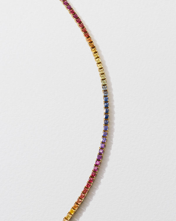 Roxanne First Princess-Cut Rainbow Sapphire Tennis Bracelet