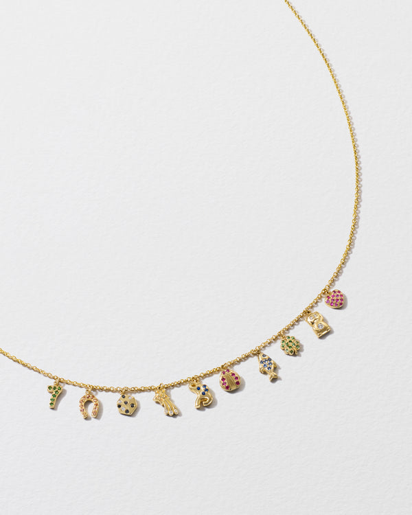 roxanne first Rainbow Sapphire All The Luck Charm Necklace