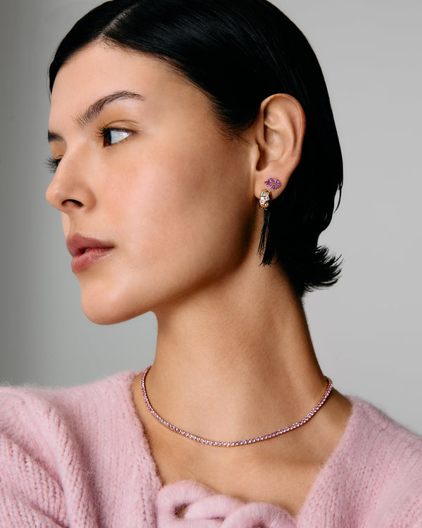 Roxanne First Rainbow Sapphire & Diamond Confetti Hoop Earrings