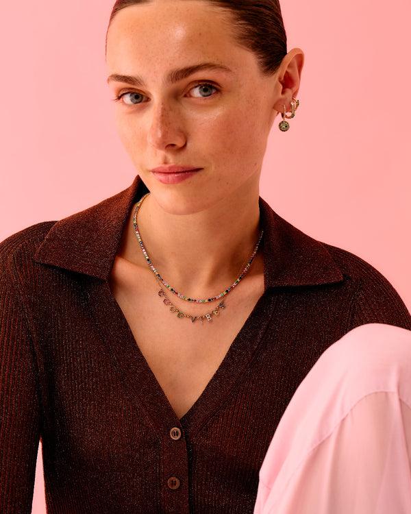 Roxanne First Rainbow Sapphire & Diamond 'Good Vibes' Necklace