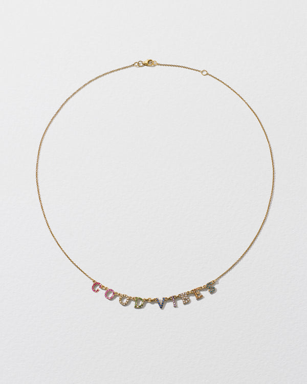 Roxanne First Rainbow Sapphire & Diamond 'Good Vibes' Necklace