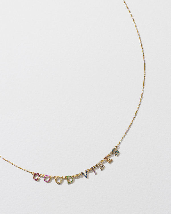 roxanne first Rainbow Sapphire & Diamond 'Good Vibes' Necklace