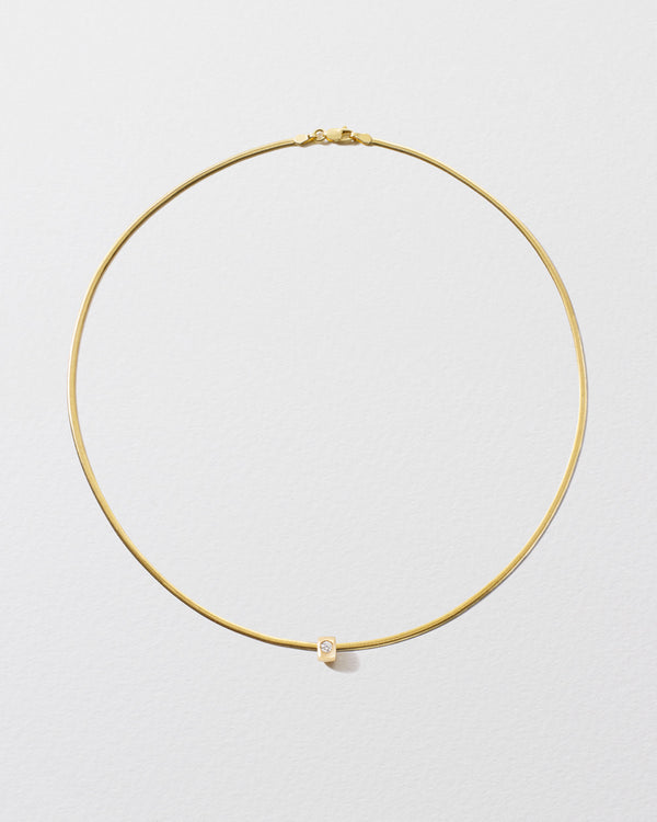 Roxanne First Round Diamond Bead Snake Chain Necklace