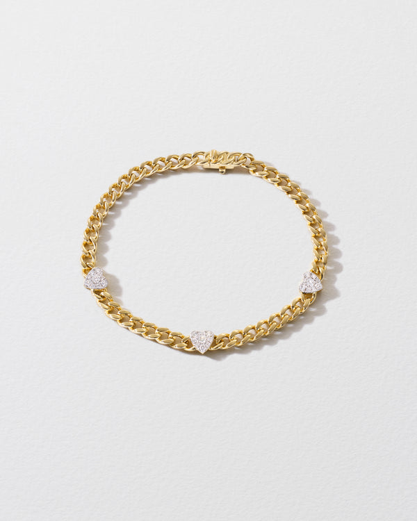 roxanne first 80's Chunky Diamond Heart Bracelet