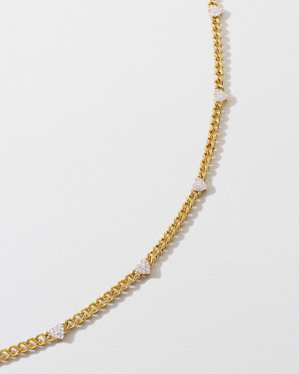 roxanne first 80's Chunky Diamond Heart Necklace