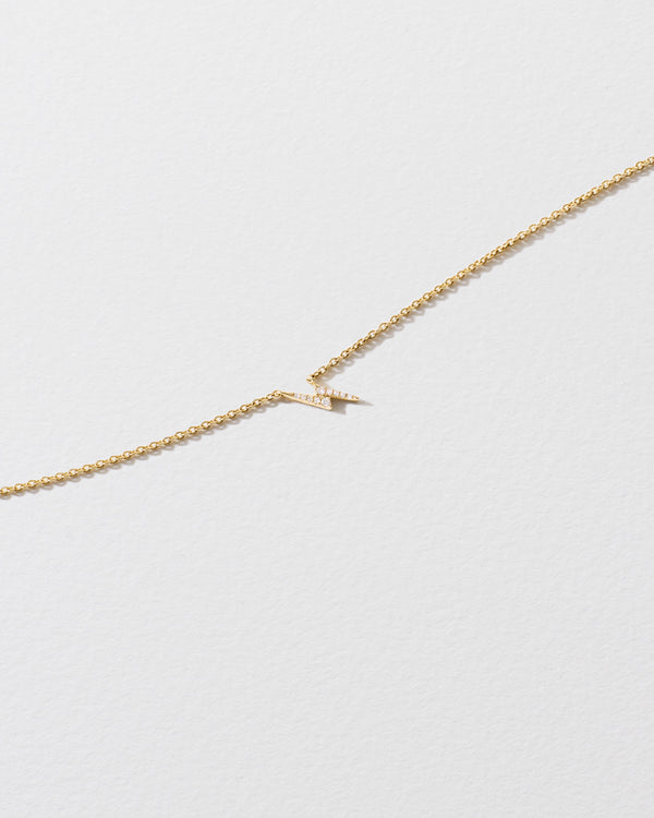 roxanne first Diamond Lightning Bolt Icon Necklace