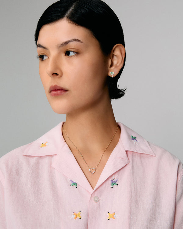 Roxanne First Diamond-Outline Heart Necklace