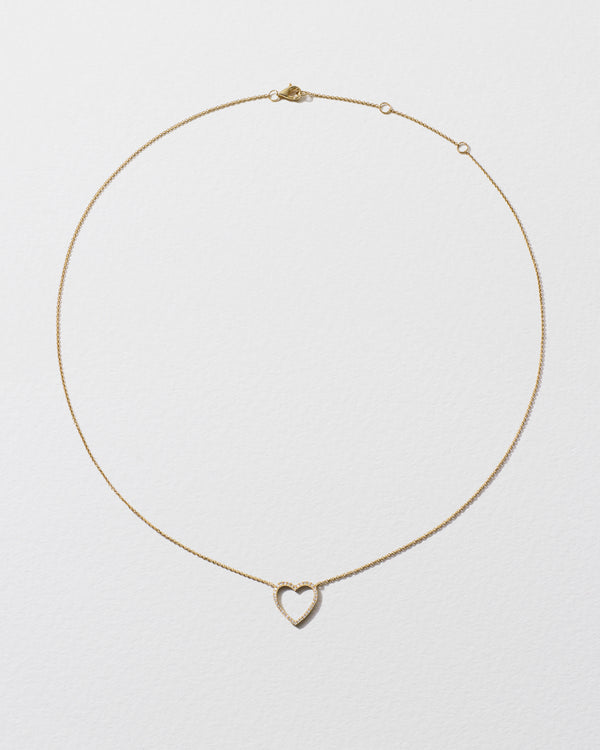 Roxanne First Diamond-Outline Heart Necklace
