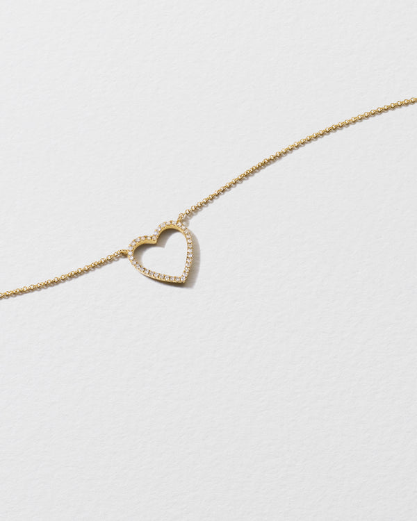 roxanne first Diamond-Outline Heart Necklace