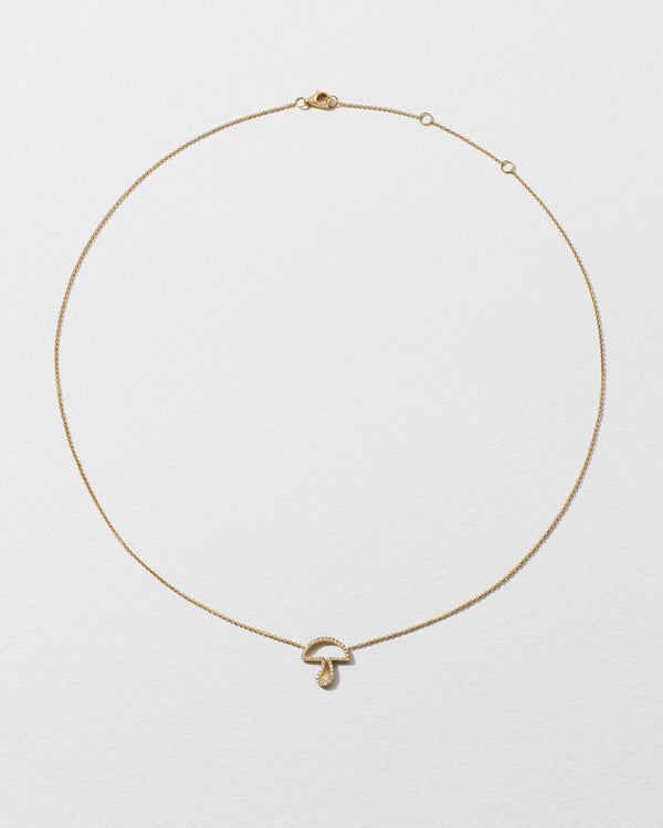 Roxanne First Diamond-Outline Mushroom Necklace