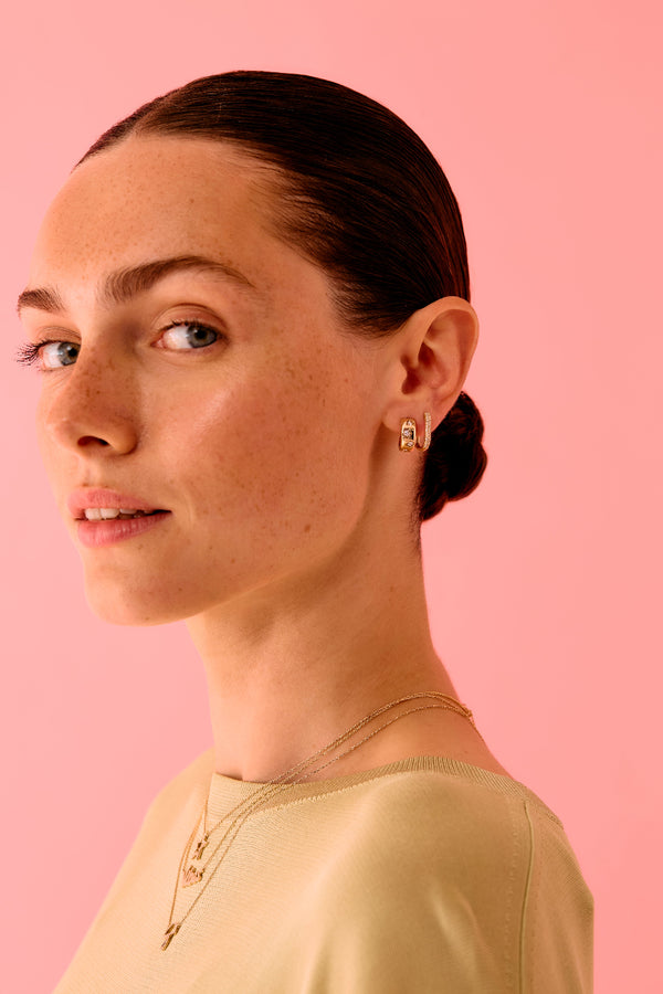 Roxanne First Diamond Oval Hoop Earrings