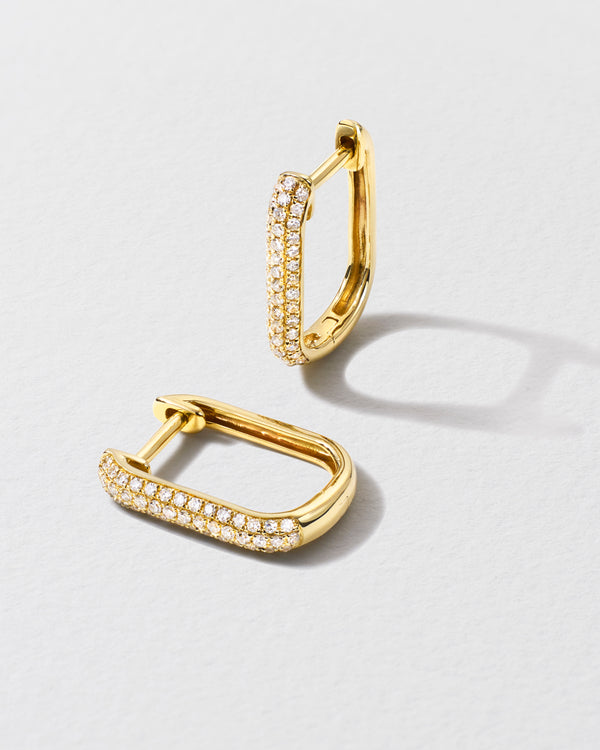 roxanne first Diamond Oval Hoop Earrings