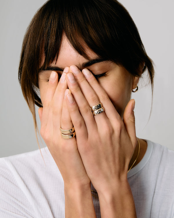 Roxanne First Diamond Polka Dot Cigar Band Ring