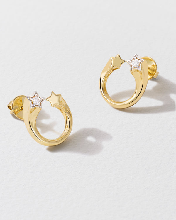 roxanne first Diamond Shooting Star Stud Earrings