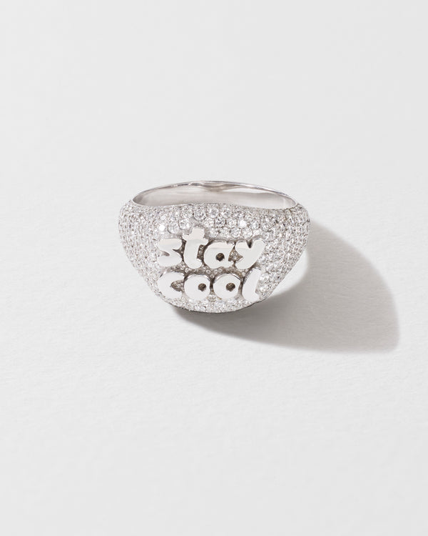 roxanne first Diamond ‘Stay Cool’ Signet Ring