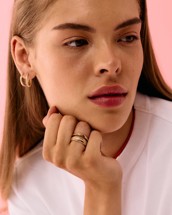 Roxanne First Diamond Stripe Cigar Band Ring