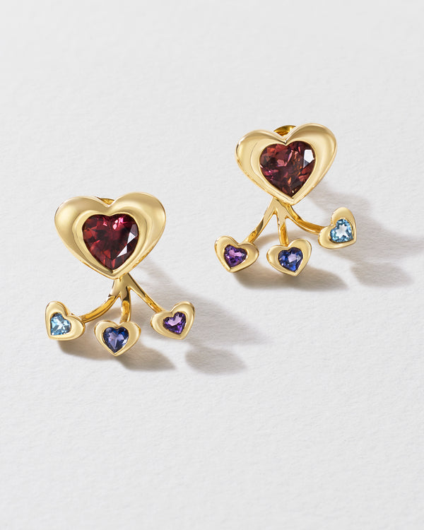 roxanne first Four of Hearts Stud & Jacket Earrings