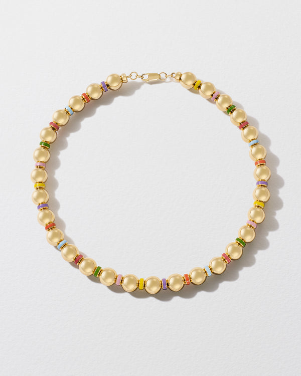 Roxanne First Gold & Enamel Puffy Pop Necklace