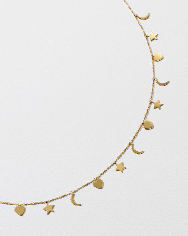 roxanne first Gold Love You More Charm Necklace