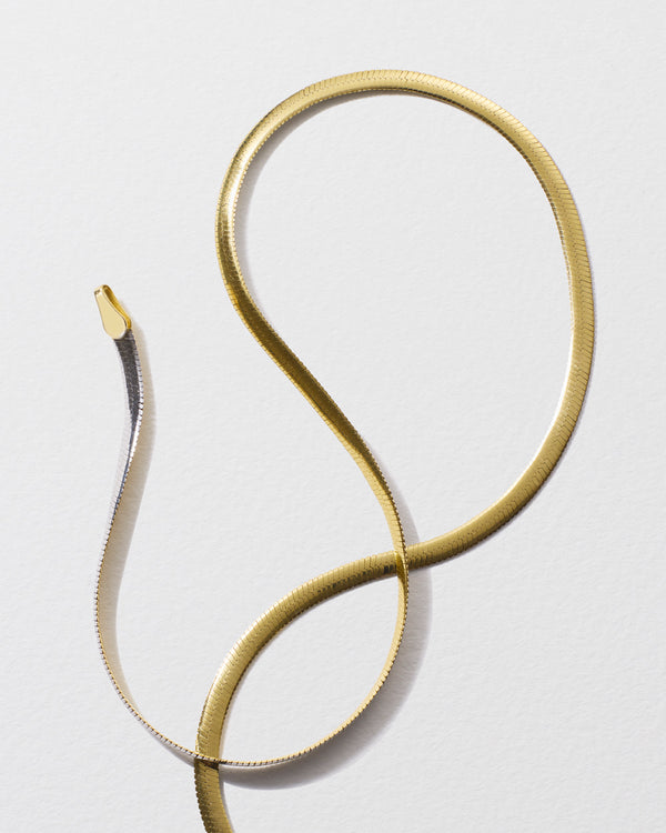 roxanne first Gold Reversible Snake Chain Necklace