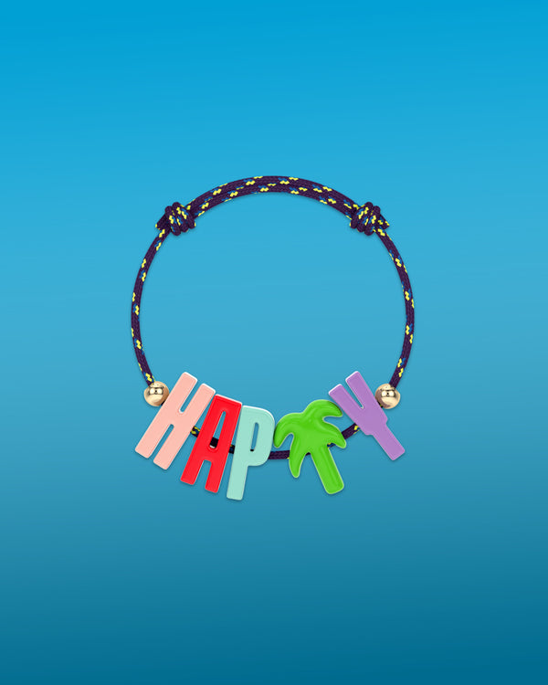 roxanne first 'Happy' Cord Bracelet