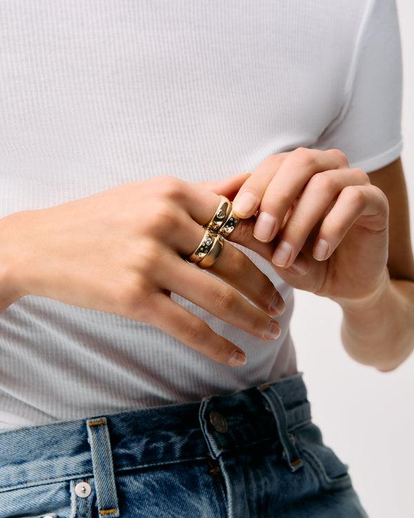 Roxanne First Heart Diamond Cigar Band Ring