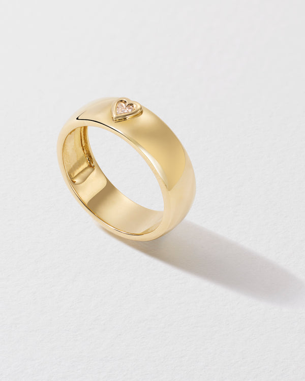 Roxanne First Heart Diamond Cigar Band Ring