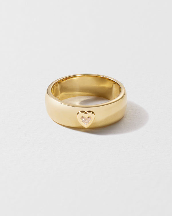 roxanne first Heart Diamond Cigar Band Ring