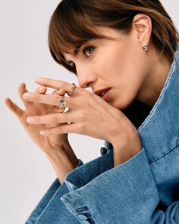 Roxanne First Heart Stack Hoop Earrings