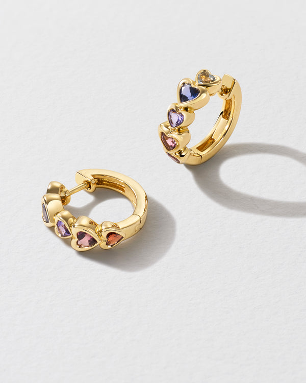 Roxanne First Heart Stack Hoop Earrings