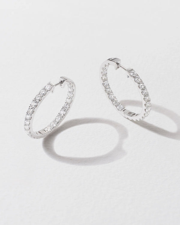 roxanne first Large Mega Diamond Hoop Earrings