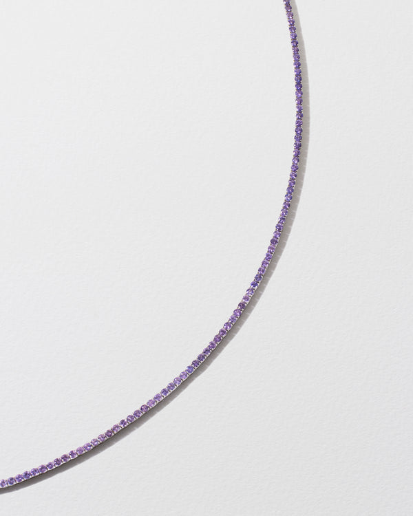 roxanne first Lilac Sapphire Tennis Necklace