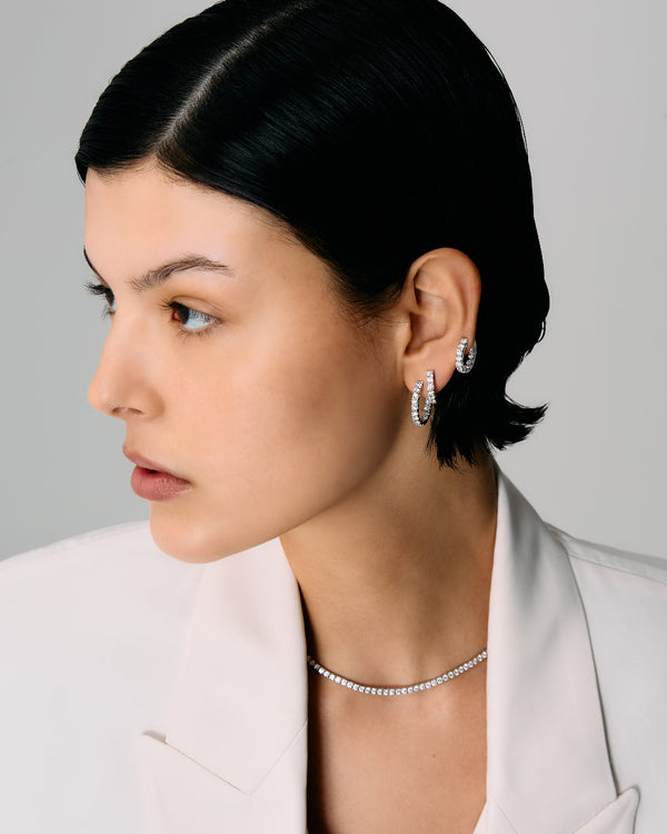 Roxanne First Medium Mega Diamond Hoop Earrings
