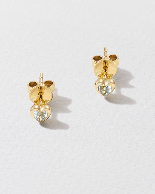 roxanne first Mini Topaz Total Stud Heart Earrings