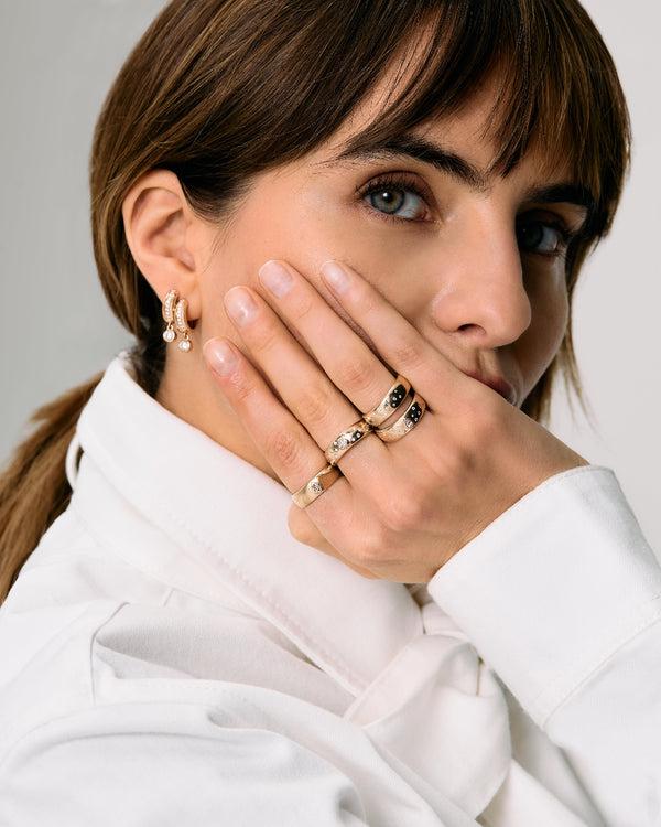 Roxanne First Pear Diamond Cigar Band Ring