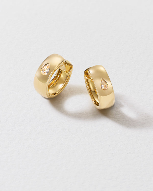 roxanne first Pear Diamond Everyday Hoop Earrings