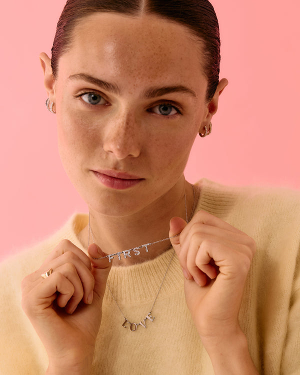 Roxanne First Personalised Diamond Letter Necklace