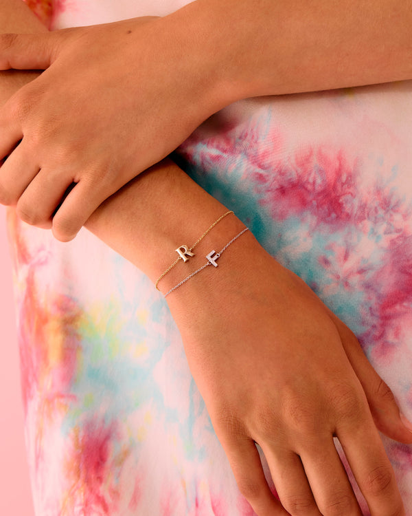 Roxanne First Personalised Gold Letter Bracelet