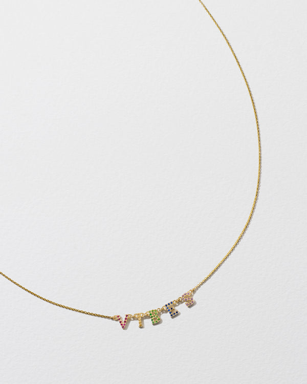 roxanne first Personalised Rainbow Letter Necklace