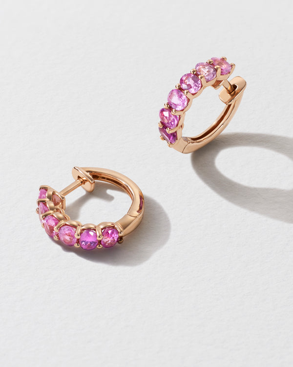 Roxanne First Pink Sapphire Chunko Hoop Earrings