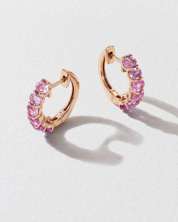 roxanne first Pink Sapphire Chunko Hoop Earrings