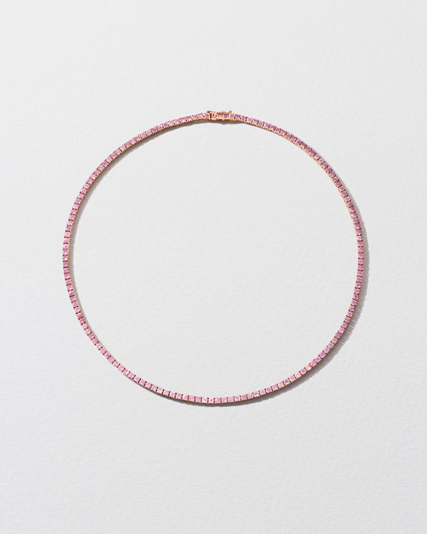 Roxanne First Pink Sapphire Tennis Necklace