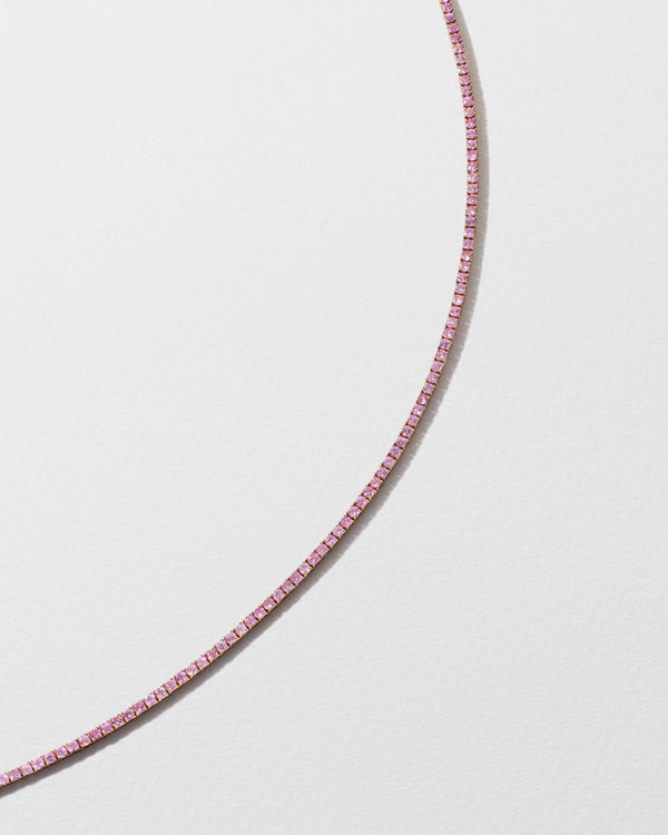 roxanne first Pink Sapphire Tennis Necklace