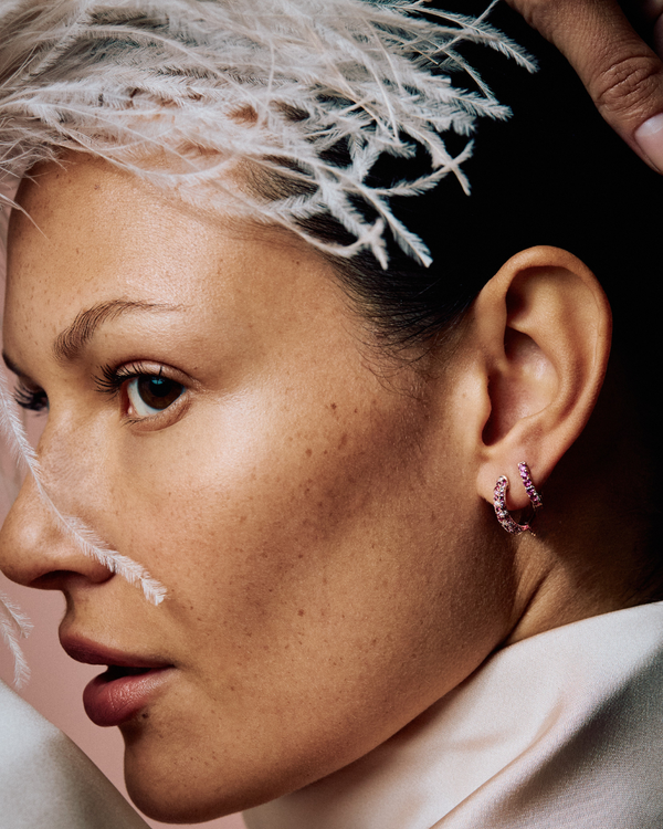 Roxanne First Pink Speckled Hoop Earrings