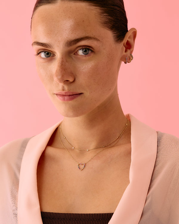 Roxanne First Rainbow Sapphire Heart Necklace