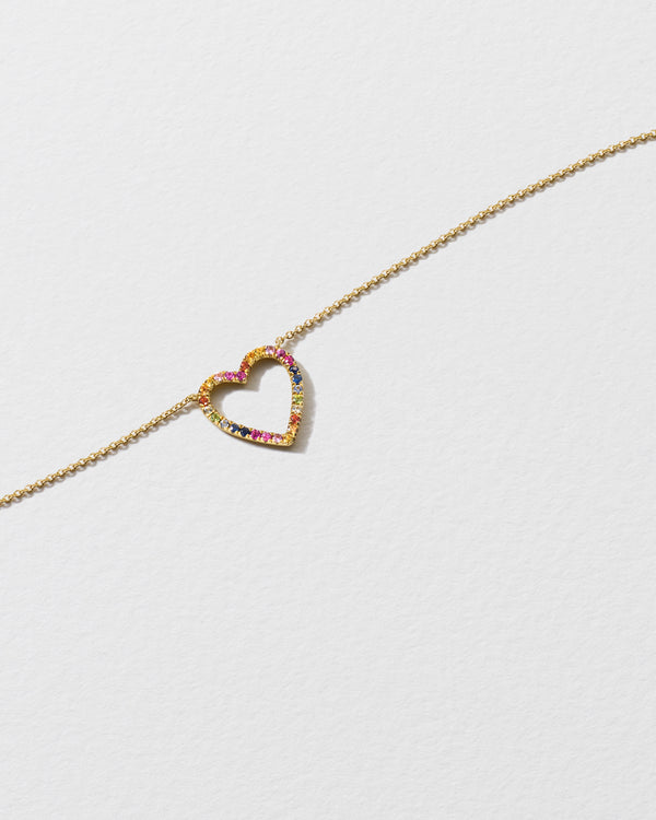 roxanne first Rainbow Sapphire Heart Necklace