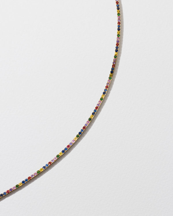 roxanne first Rainbow Sapphire Tennis Necklace