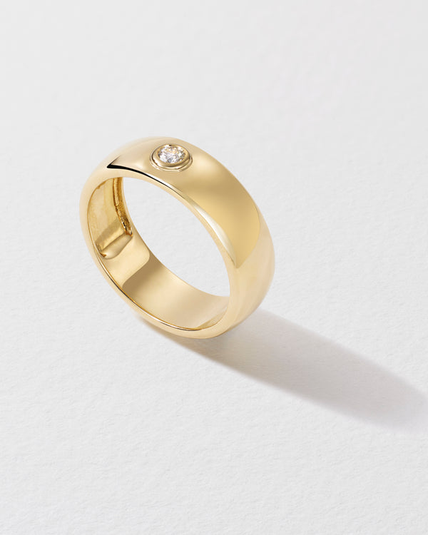 Roxanne First Round Diamond Cigar Band Ring