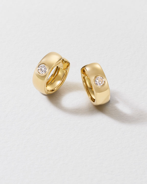 roxanne first Round Diamond Everyday Hoop Earrings